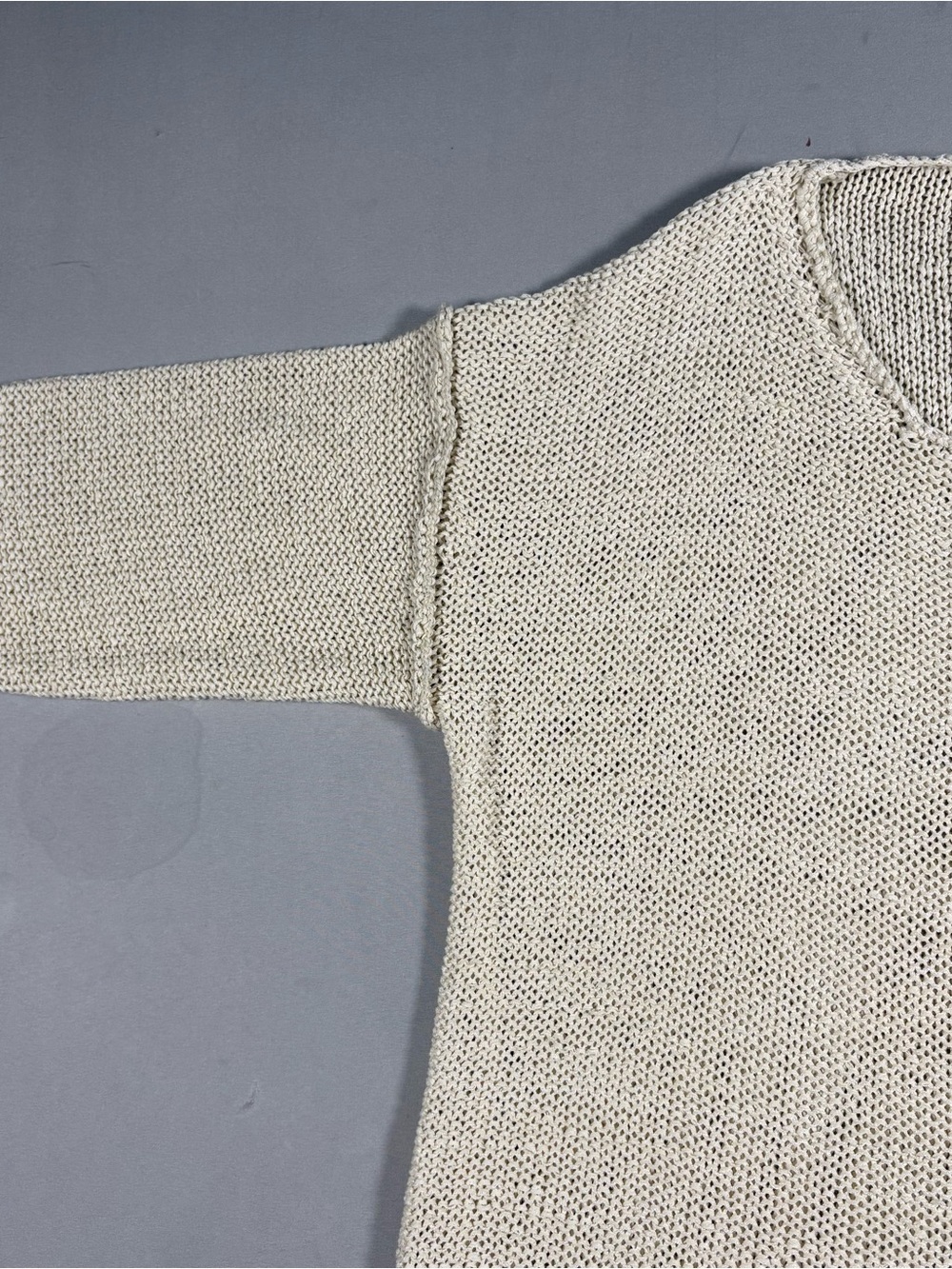 L'AGENCE Laura Cream Open-Knit Scoop Neck Drop Shoulder Sweater Size Small - Picture 9 of 11